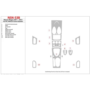 Nissan Roque 2011-UP Full Set, Without Center Speaker Interior BD Dash Trim Kit 2