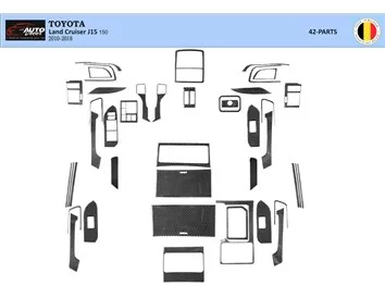Toyota Land Cruiser Prado 150 2009-2014 Interior BD Dash Trim Kit - 1 - Interior Dash Trim Kit