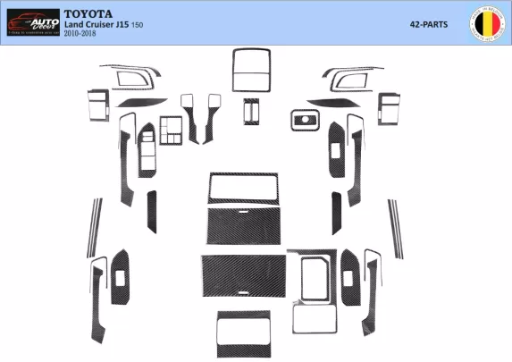 Toyota Land Cruiser Prado 150 2009-2014 Interior BD Dash Trim Kit - 1 - Interior Dash Trim Kit