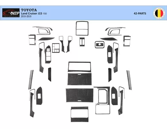 Toyota Land Cruiser Prado 150 2009-2014 Interior BD Dash Trim Kit - 1 - Interior Dash Trim Kit