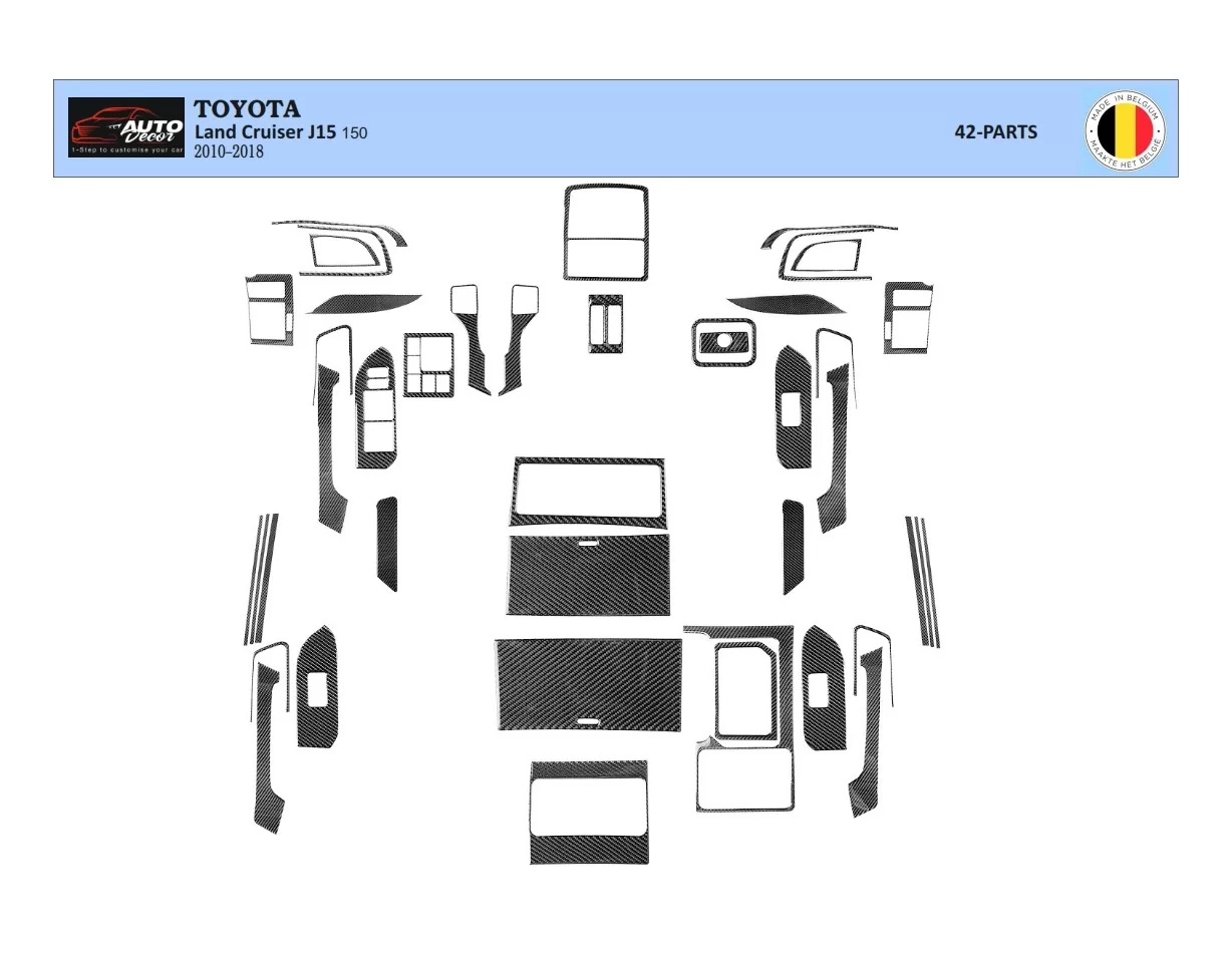Toyota Land Cruiser Prado 150 2009-2014 Interior BD Dash Trim Kit - 1 - Interior Dash Trim Kit
