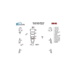 Nissan Sentra 2013-UP With NAVI Interior BD Dash Trim Kit
