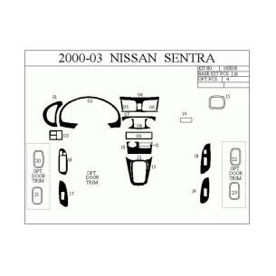 Nissan Sentra 95-97 3D Interior Dashboard Trim Kit Dash Trim Dekor 10-Parts