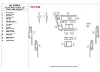 Toyota Pius V 2012-UP Full Set, With NAVI Interior BD Dash Trim Kit - 1 - Interior Dash Trim Kit Toyota Pius V 2012-UP Full Set, With NAVI Interior BD Dash Trim Kit - 1 - Interior Dash Trim Kit