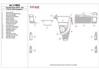 Toyota Prius 2010-UP Full Set, With NAVI system Interior BD Dash Trim Kit - 1 - Interior Dash Trim Kit Toyota Prius 2010-UP Full Set, With NAVI system Interior BD Dash Trim Kit - 1 - Interior Dash Trim Kit