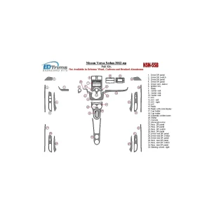 Nissan Versa 2012-UP Full Set Interior BD Dash Trim Kit 2