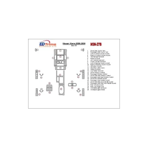 Nissan Xterra 2005-2008 Basic Set Interior BD Dash Trim Kit 2