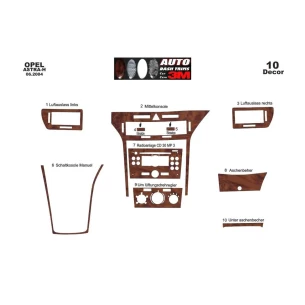 Opel Astra H 01.04-08.10 3D Interior Dashboard Trim Kit Dash Trim Dekor 10-Parts 2