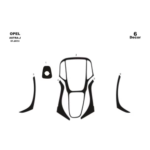 Opel Astra J 01.2013 3D Interior Dashboard Trim Kit Dash Trim Dekor 8-Parts 2