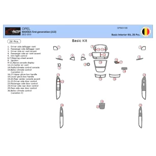 Opel Mokka ab 2012 3D Interior Dashboard Trim Kit Dash Trim Dekor 26-Parts 2