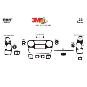 Opel Movano 01.2010 3D Interior Dashboard Trim Kit Dash Trim Dekor 23-Parts 2
