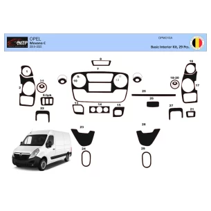 Opel Movano 01.2010 3D Interior Dashboard Trim Kit Dash Trim Dekor 29-Parts 2