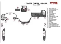 Toyota Tundra 2000-2002 4 Doors, OEM Compliance, 20 Parts set Interior BD Dash Trim Kit - 1 - Interior Dash Trim Kit Toyota Tundra 2000-2002 4 Doors, OEM Compliance, 20 Parts set Interior BD Dash Trim Kit - 1 - Interior Dash Trim Kit