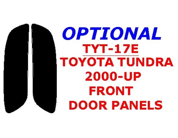 Toyota Tundra 2000-2002 Front Door panels, 2 Parts set Interior BD Dash Trim Kit - 1 - Interior Dash Trim Kit