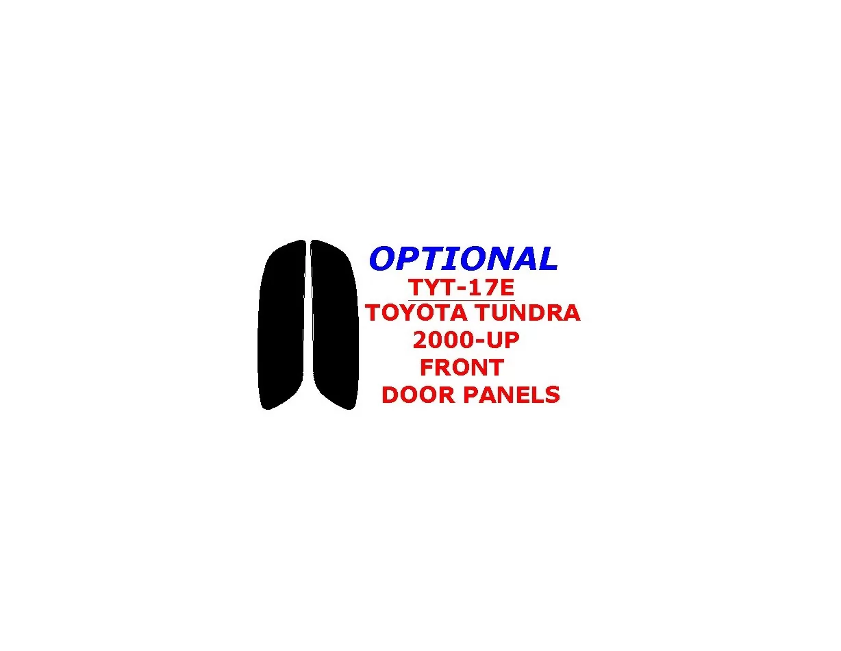 Toyota Tundra 2000-2002 Front Door panels, 2 Parts set Interior BD Dash Trim Kit - 1 - Interior Dash Trim Kit