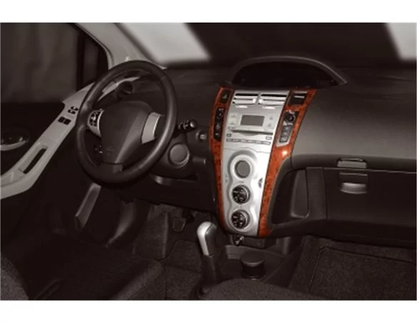 Toyota Yaris 12.05-12.09 3D Interior Dashboard Trim Kit Dash Trim Dekor 2-Parts - 1 - Interior Dash Trim Kit
