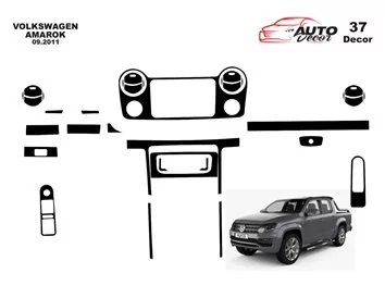 Volkswagen Amarok 01.2011 3D Interior Dashboard Trim Kit Dash Trim Dekor 35-Parts