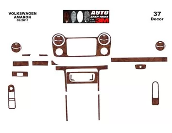 Volkswagen Amarok 01.2011 3D Interior Dashboard Trim Kit Dash Trim Dekor 35-Parts - 3 - Interior Dash Trim Kit