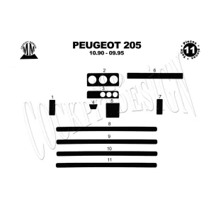 Peugeot 205 10.90-09.95 3D Interior Dashboard Trim Kit Dash Trim Dekor 11-Parts 2