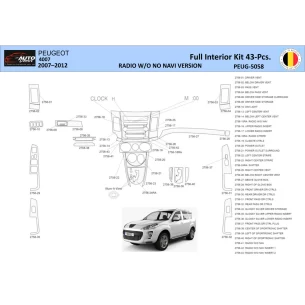 Peugeot 4007 2007–2012 3D Interior Dashboard Trim Kit WHZ Dash Trim Dekor 43-Parts