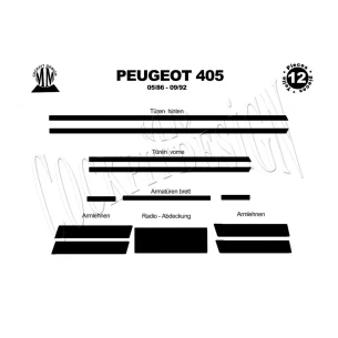 Peugeot 405 05.86-09.92 3D Interior Dashboard Trim Kit Dash Trim Dekor 12-Parts 2