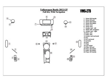 Volkswagen Beetle 2012-UP Full Set, With NAVI Interior BD Dash Trim Kit - 1 - Interior Dash Trim Kit
