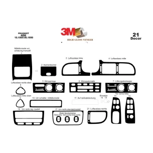 Peugeot 406 10.95-05.99 3D Interior Dashboard Trim Kit Dash Trim Dekor 21-Parts 2