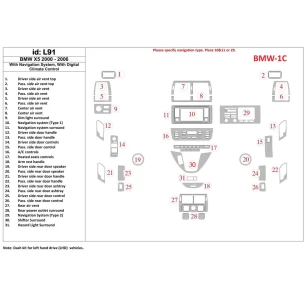 BMW X5 2000-2006 With NAVI system Interior BD Dash Trim Kit 2