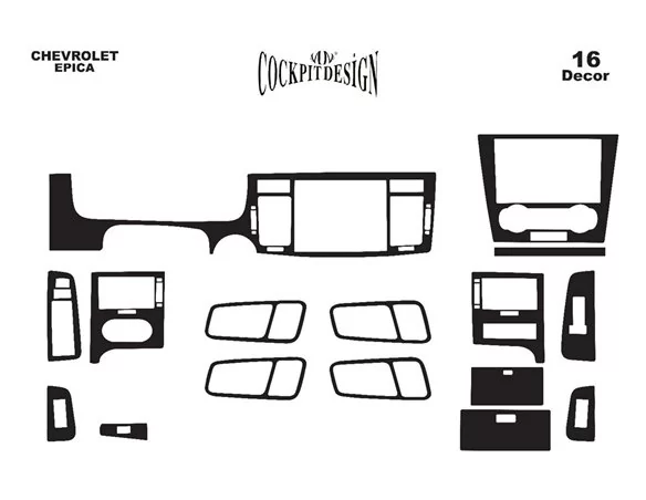 Chevrolet Epica 01.2007 3D Interior Dashboard Trim Kit Dash Trim Dekor 7-Parts - 1 - Interior Dash Trim Kit