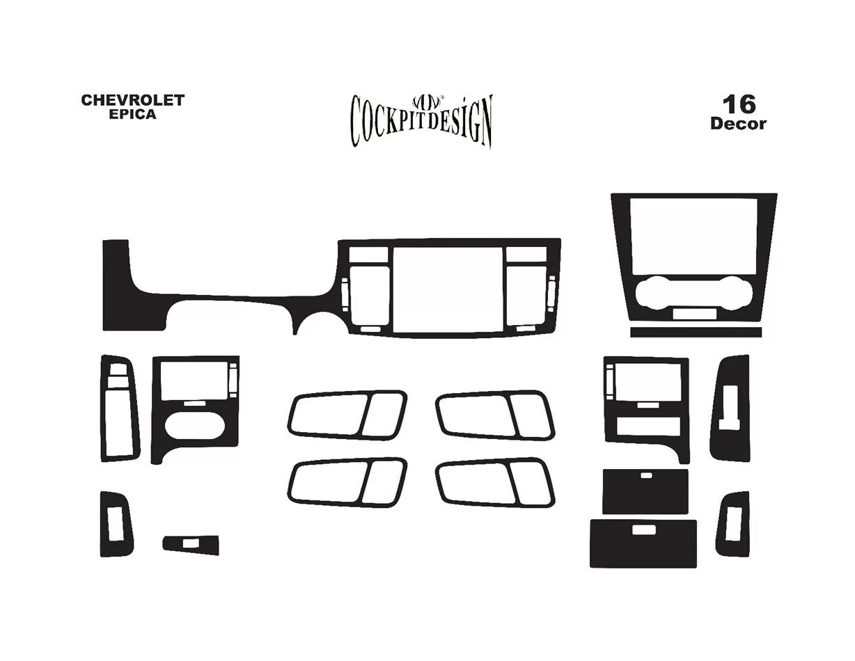 Chevrolet Epica 01.2007 3D Interior Dashboard Trim Kit Dash Trim Dekor 7-Parts - 1 - Interior Dash Trim Kit