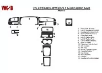 Volkswagen Cabrio 1994-2002 Manual Gearbox, 18 Parts set Interior BD Dash Trim Kit - 3 - Interior Dash Trim Kit Volkswagen Cabrio 1994-2002 Manual Gearbox, 18 Parts set Interior BD Dash Trim Kit - 3 - Interior Dash Trim Kit