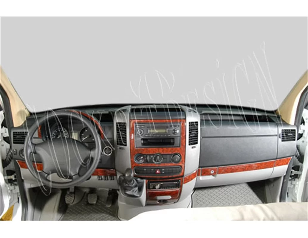 Volkswagen Crafter 04.2006 3D Interior Dashboard Trim Kit Dash Trim Dekor 18-Parts - 1 - Interior Dash Trim Kit