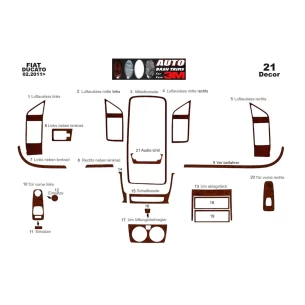 Peugeot Boxer 02.2006 3D Interior Dashboard Trim Kit Dash Trim Dekor 23-Parts 2