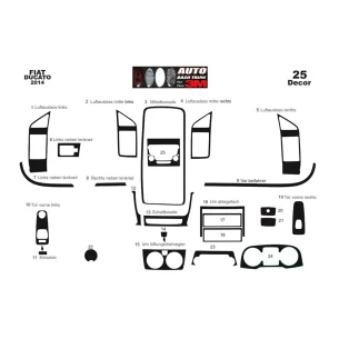 Peugeot Boxer 2014 3D Interior Dashboard Trim Kit Dash Trim Dekor 25-Parts 2