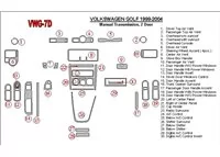 Volkswagen Golf 1999-2004 2 Doors, with glowe-box, 26 Parts set Interior BD Dash Trim Kit - 2 - Interior Dash Trim Kit Volkswagen Golf 1999-2004 2 Doors, with glowe-box, 26 Parts set Interior BD Dash Trim Kit - 2 - Interior Dash Trim Kit