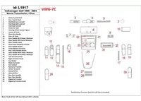 Volkswagen Golf 1999-2004 4 Doors, Manual Gear Box Interior BD Dash Trim Kit - 1 - Interior Dash Trim Kit Volkswagen Golf 1999-2004 4 Doors, Manual Gear Box Interior BD Dash Trim Kit - 1 - Interior Dash Trim Kit