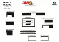 Volkswagen Golf II Jetta II 01.85-07.91 3D Interior Dashboard Trim Kit Dash Trim Dekor 13-Parts - 3 - Interior Dash Trim Kit Volkswagen Golf II Jetta II 01.85-07.91 3D Interior Dashboard Trim Kit Dash Trim Dekor 13-Parts - 3 - Interior Dash Trim Kit