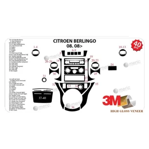 Peugeot Partner 08.2008 3D Interior Dashboard Trim Kit Dash Trim Dekor 40-Parts 2