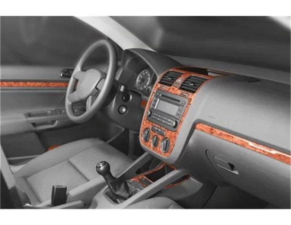 Volkswagen Golf V Jetta 10.03-10.08 3D Interior Dashboard Trim Kit Dash Trim Dekor 16-Parts - 1 - Interior Dash Trim Kit