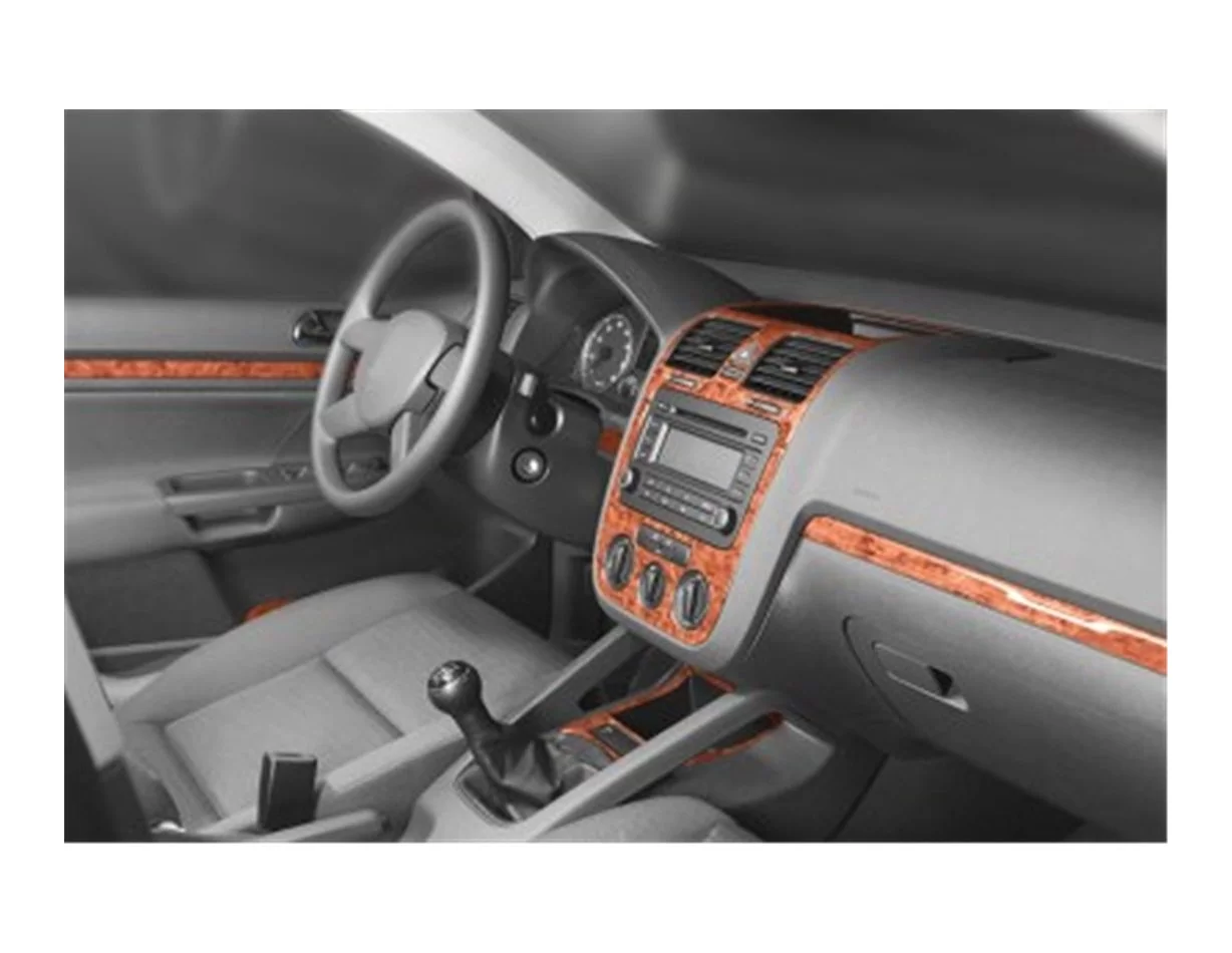 Volkswagen Golf V Jetta 10.03-10.08 3D Interior Dashboard Trim Kit Dash Trim Dekor 16-Parts - 1 - Interior Dash Trim Kit