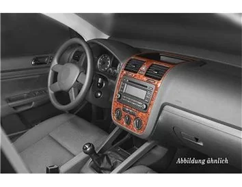 Volkswagen Golf V Jetta 10.03-10.08 automatic AC 3D Interior Dashboard Trim Kit Dash Trim Dekor 3-Parts - 1 - Interior Dash Trim