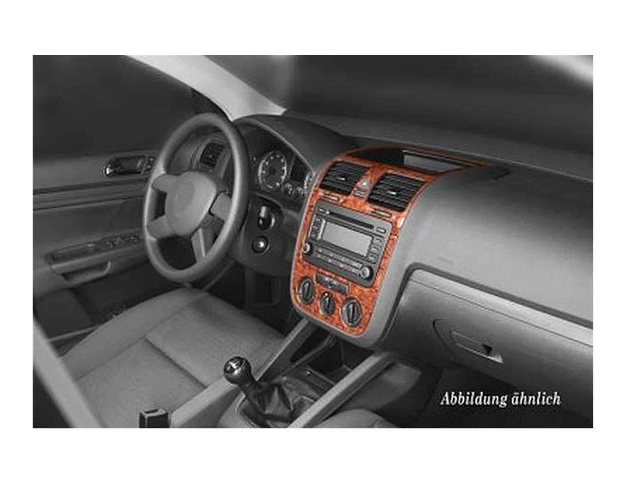 Volkswagen Golf V Jetta 10.03-10.08 automatic AC 3D Interior Dashboard Trim Kit Dash Trim Dekor 3-Parts - 1 - Interior Dash Trim