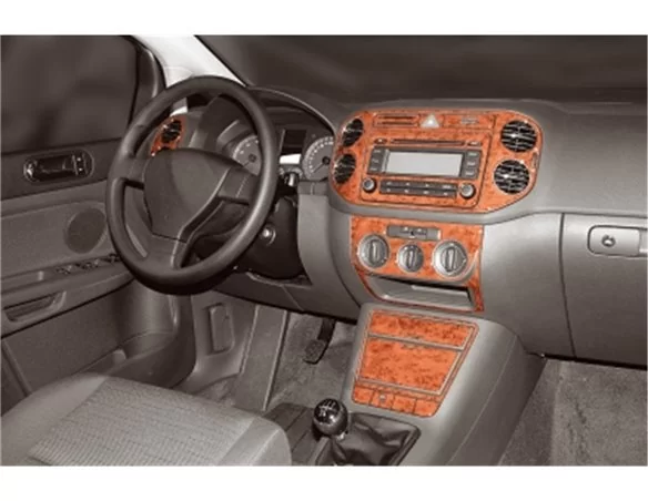 Volkswagen Golf V Plus 12.2004 3D Interior Dashboard Trim Kit Dash Trim Dekor 16-Parts - 1 - Interior Dash Trim Kit