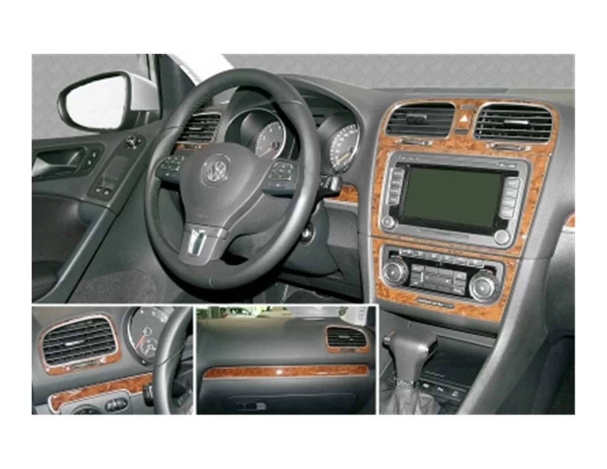 Volkswagen Golf VI 09.2008 3D Interior Dashboard Trim Kit Dash Trim Dekor 15-Parts - 1 - Interior Dash Trim Kit