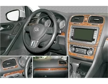 Volkswagen Golf VI Doors 09.2008 3D Interior Dashboard Trim Kit Dash Trim Dekor 12-Parts