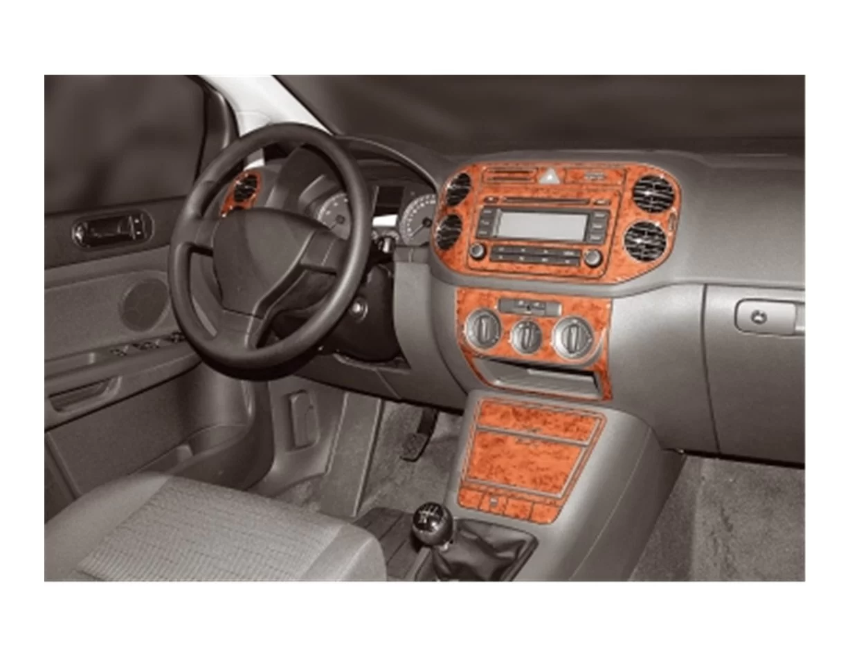 Volkswagen Golf VI Plus 09.2008 3D Interior Dashboard Trim Kit Dash Trim Dekor 19-Parts - 1 - Interior Dash Trim Kit