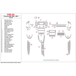 Porsche Boxster 1998-UP Full Set Interior BD Dash Trim Kit 2