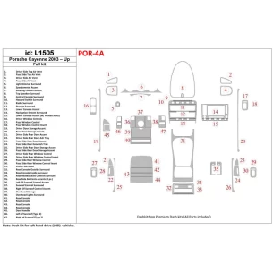 Porsche Cayenee 2003-UP With or Without NAVI Interior BD Dash Trim Kit 2