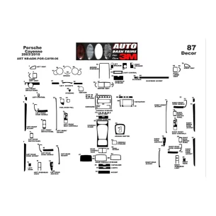 Porsche Cayenne 2003-2010 3D Interior Dashboard Trim Kit Dash Trim Dekor 87-Parts 2