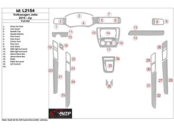 Volkswagen Jetta 2015-UP Full Set Interior BD Dash Trim Kit - 1 - Interior Dash Trim Kit
